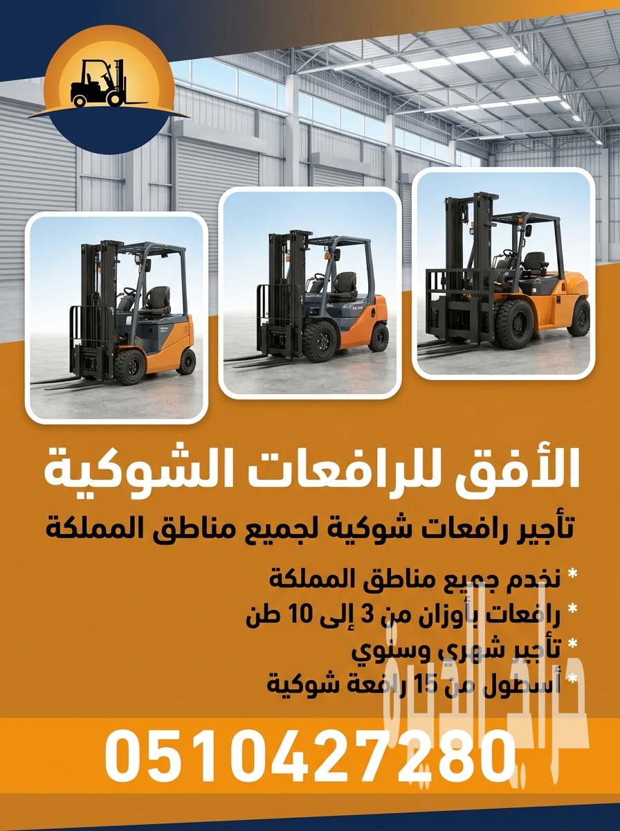 ايجار رافعة شوكية 3 طن و5 طن و10 طن بأفضل سعر
